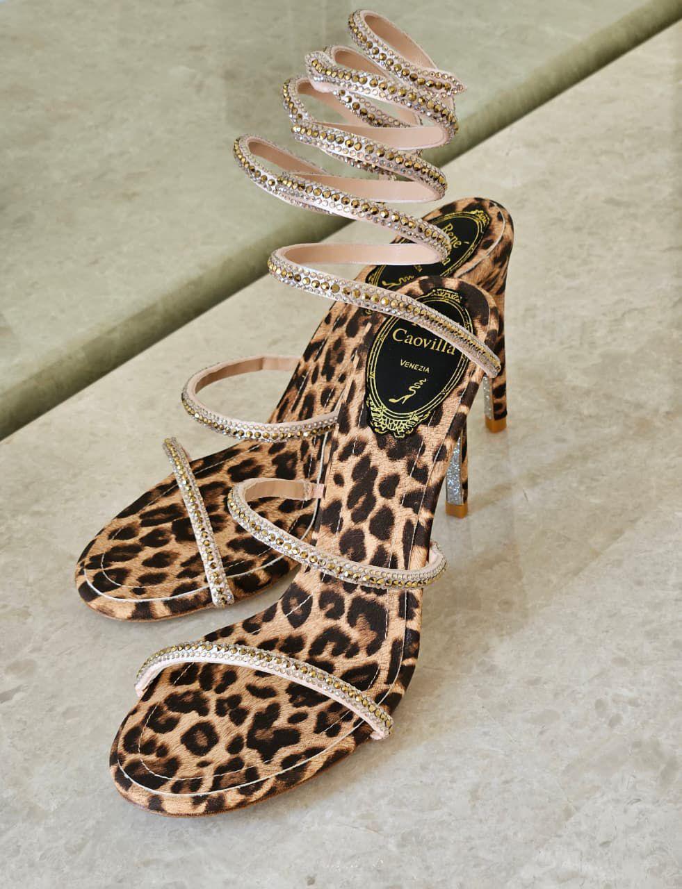 Rene caovilla sandals heels - leopard