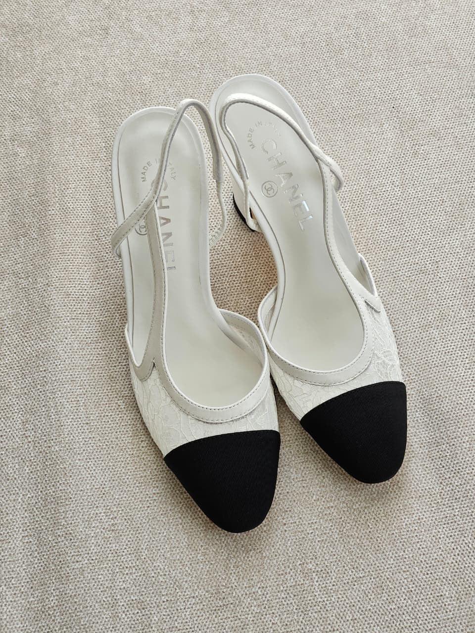 Chanel heels - white
