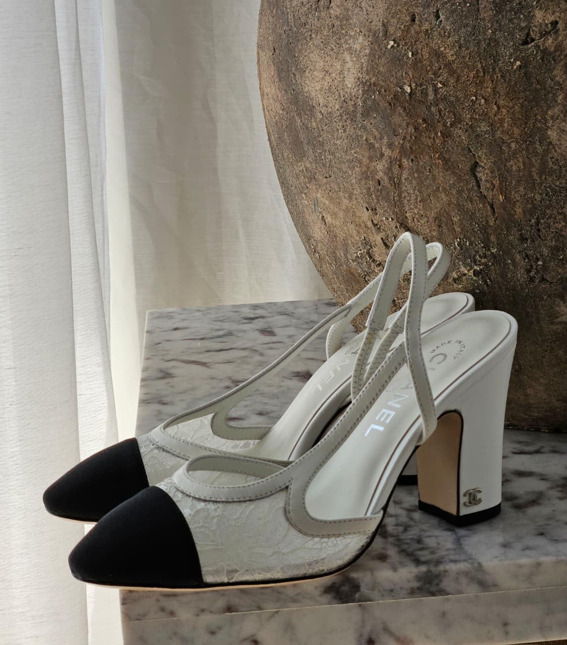 Chanel heels - white