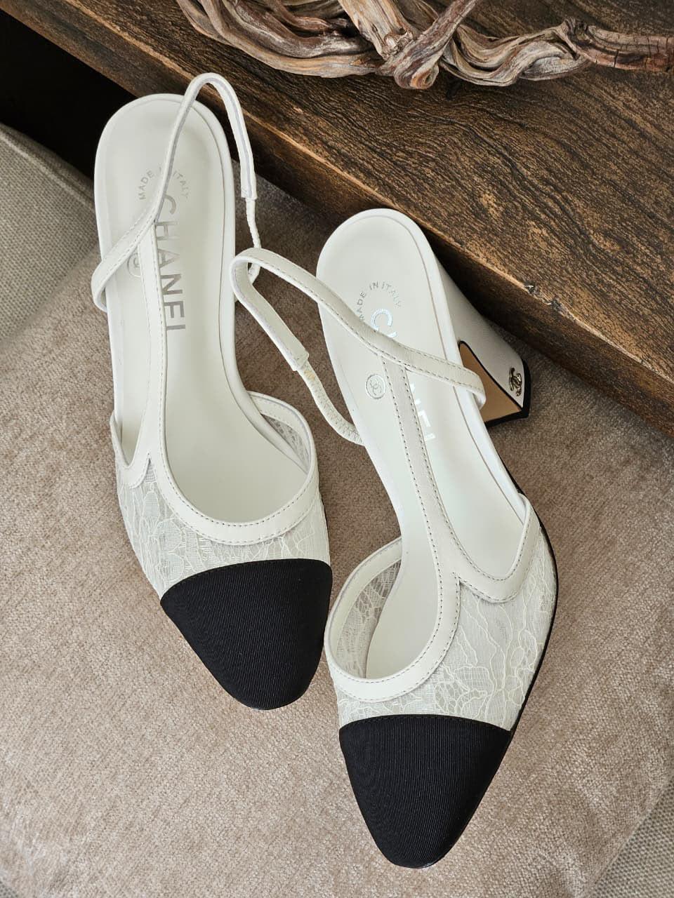 Chanel heels - white