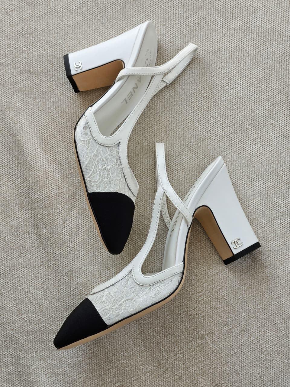 Chanel heels - white