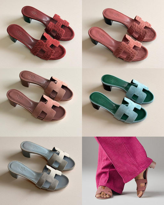 Hermes sandals heels - suede