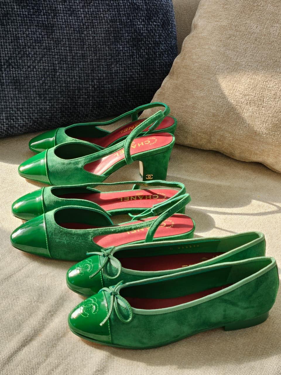 Chanel heels & ballerina - green