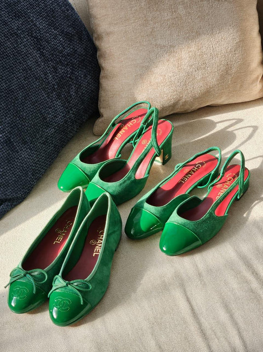 Chanel heels & ballerina - green