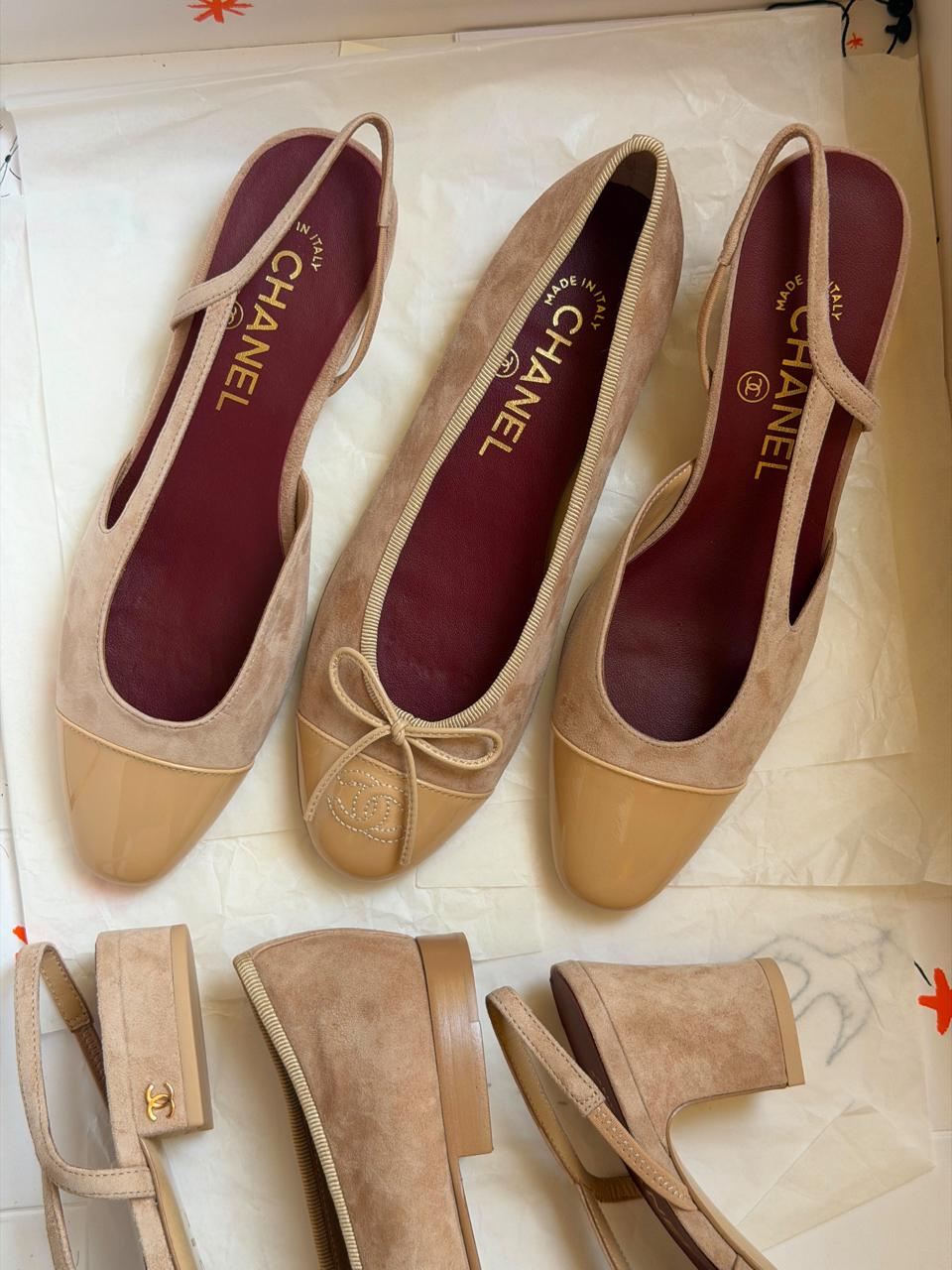 Chanel heels & low heels & chanel ballerina - beige
