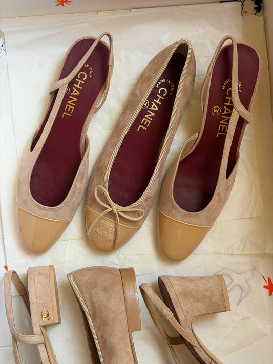 Chanel heels & low heels & chanel ballerina - beige