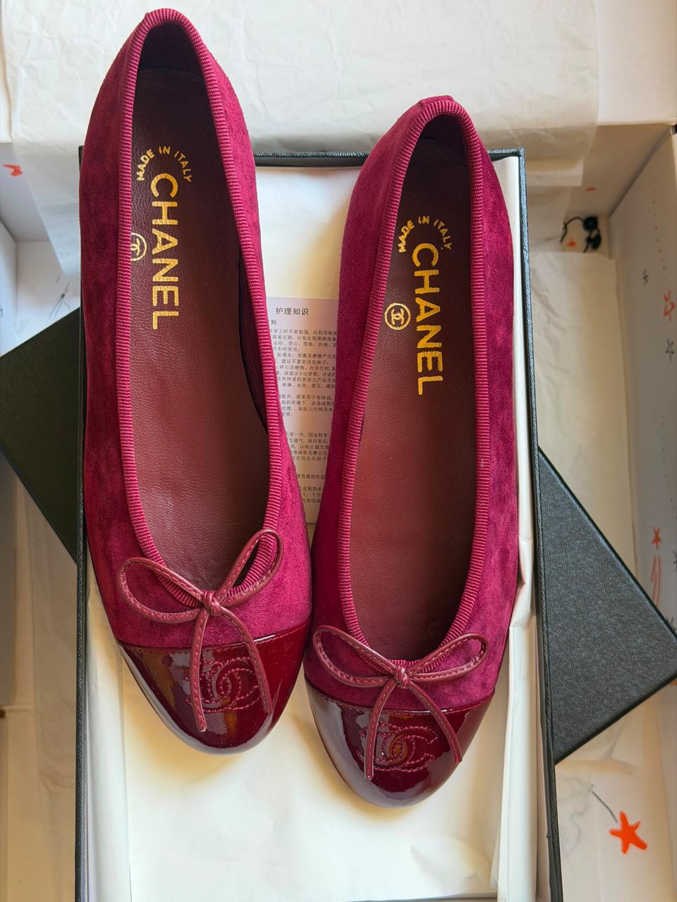 Chanel heels & low heels & chanel ballerina - maroon