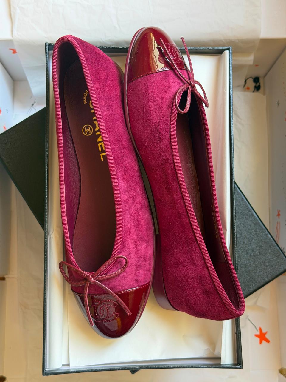 Chanel heels & low heels & chanel ballerina - maroon