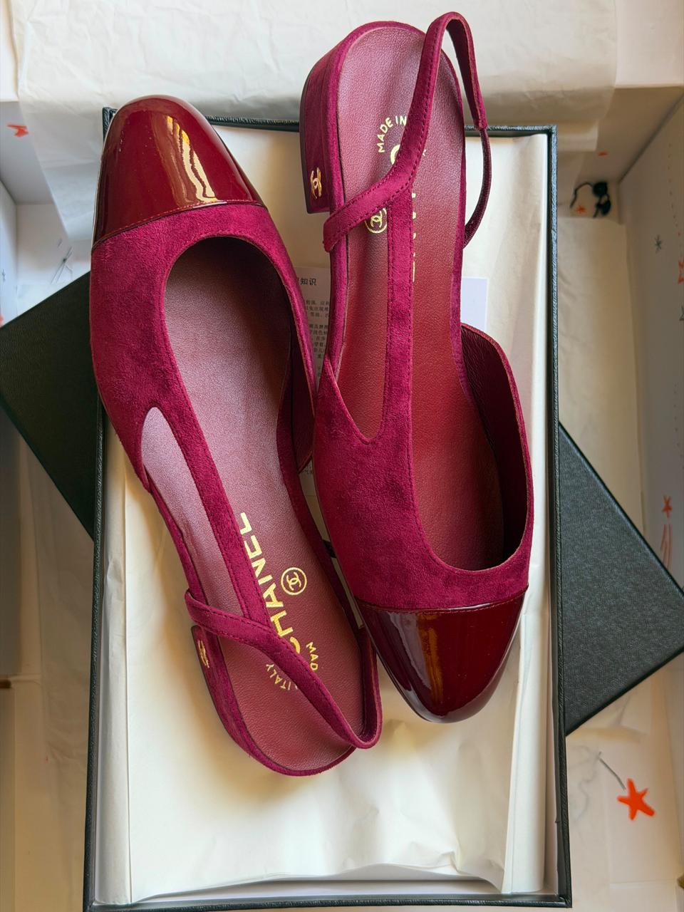 Chanel heels & low heels & chanel ballerina - maroon