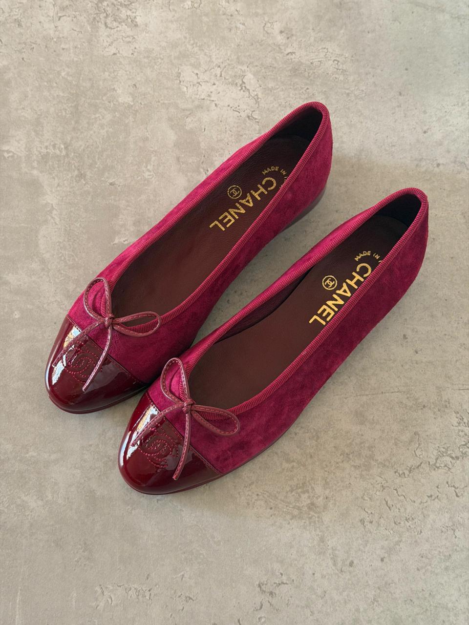 Chanel heels & low heels & chanel ballerina - maroon