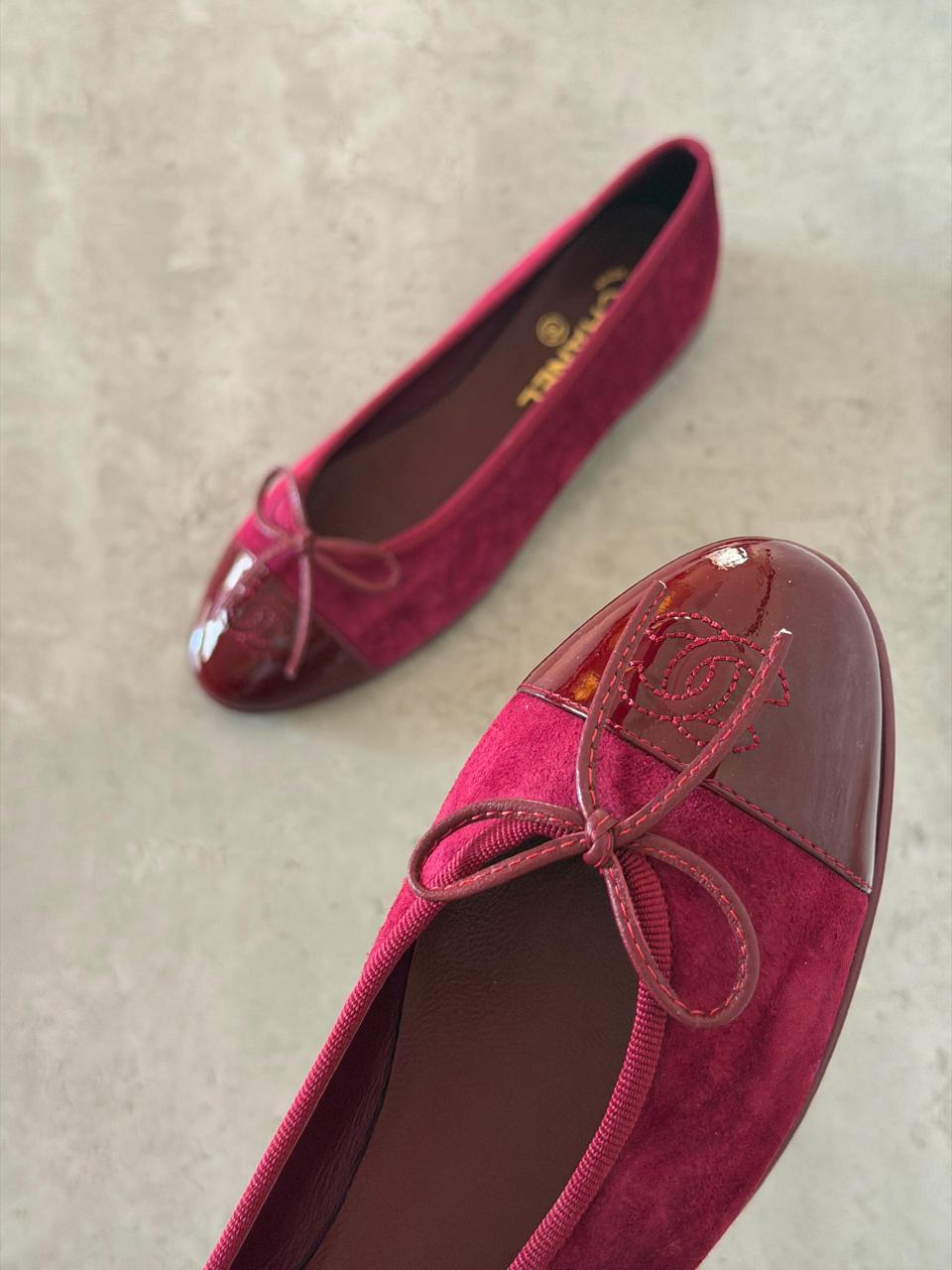 Chanel heels & low heels & chanel ballerina - maroon