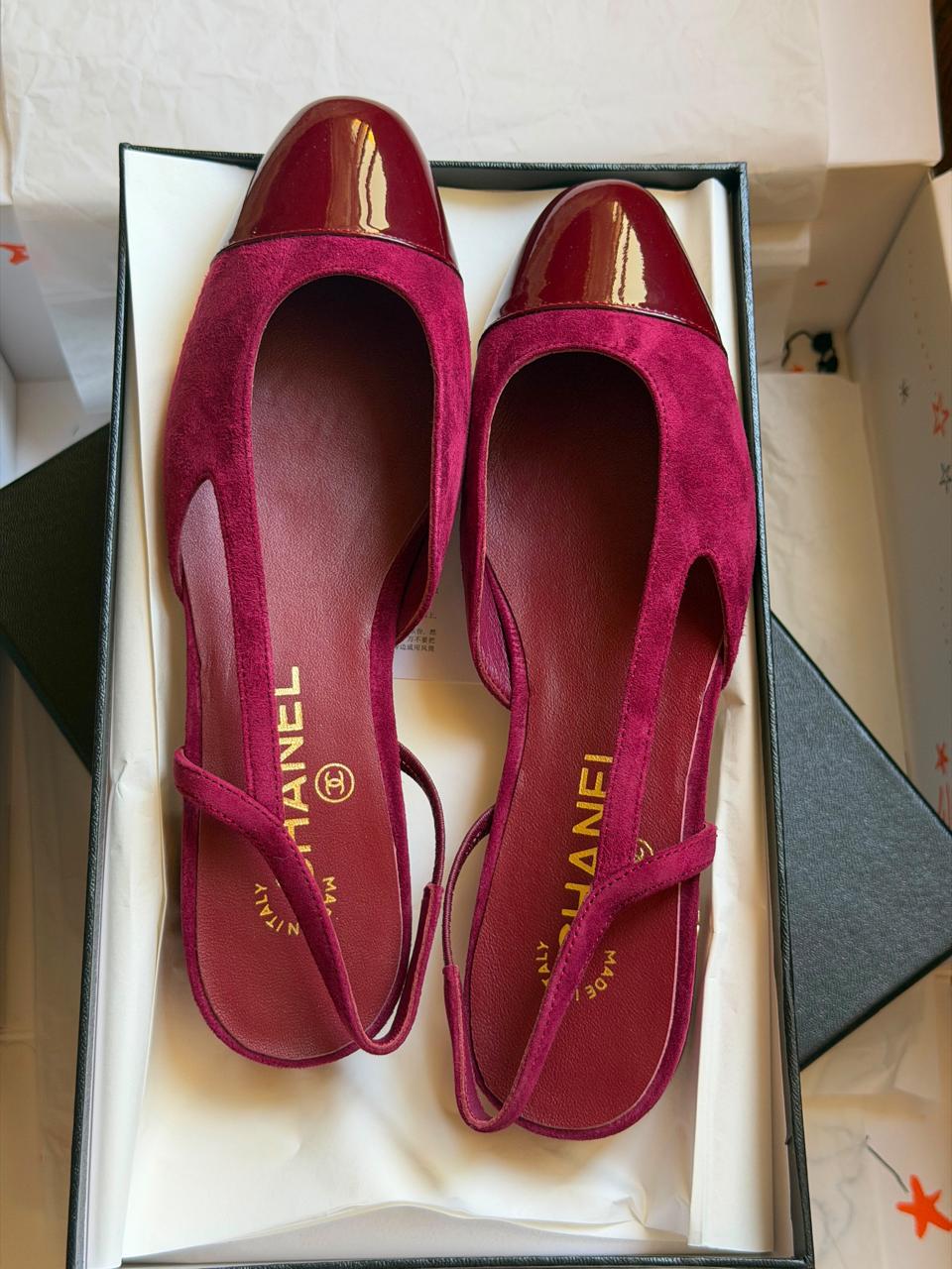 Chanel heels & low heels & chanel ballerina - maroon