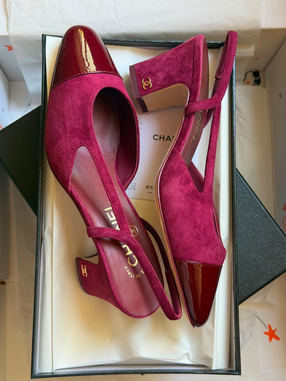 Chanel heels & low heels & chanel ballerina - maroon