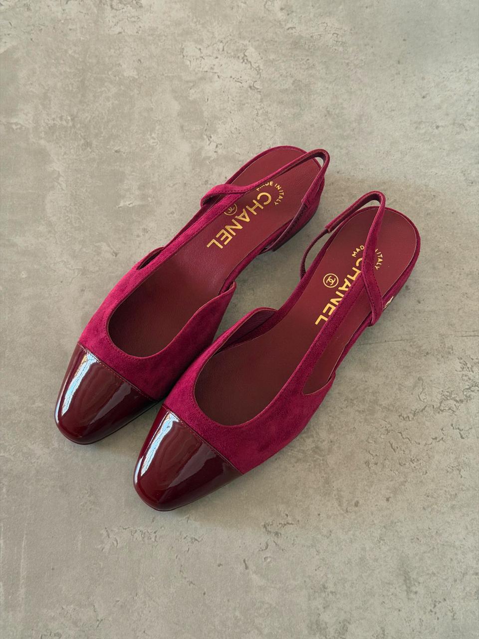 Chanel heels & low heels & chanel ballerina - maroon