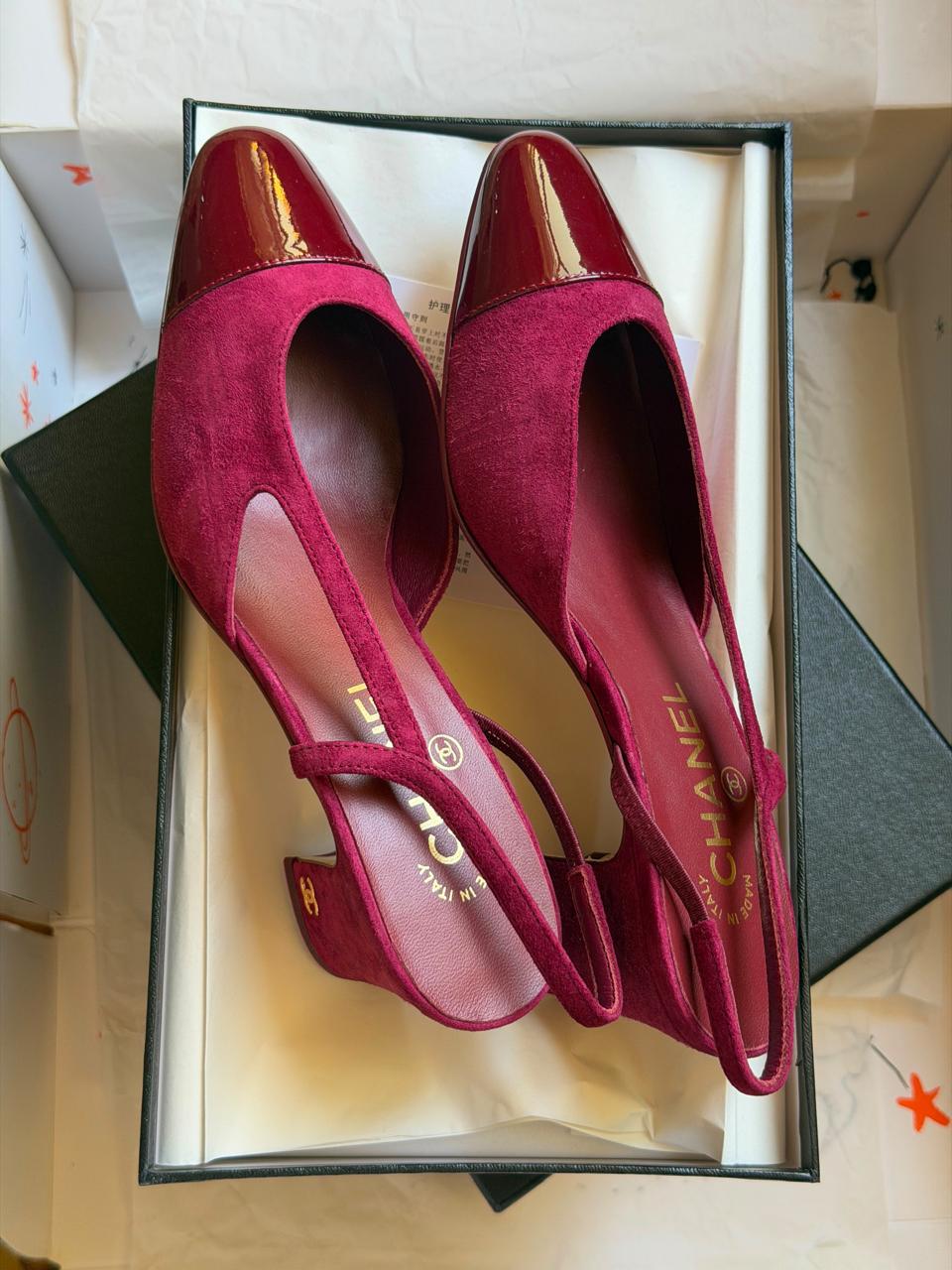 Chanel heels & low heels & chanel ballerina - maroon
