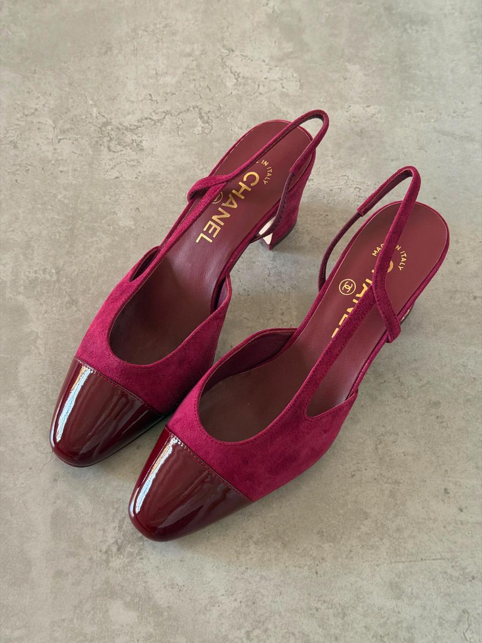 Chanel heels & low heels & chanel ballerina - maroon