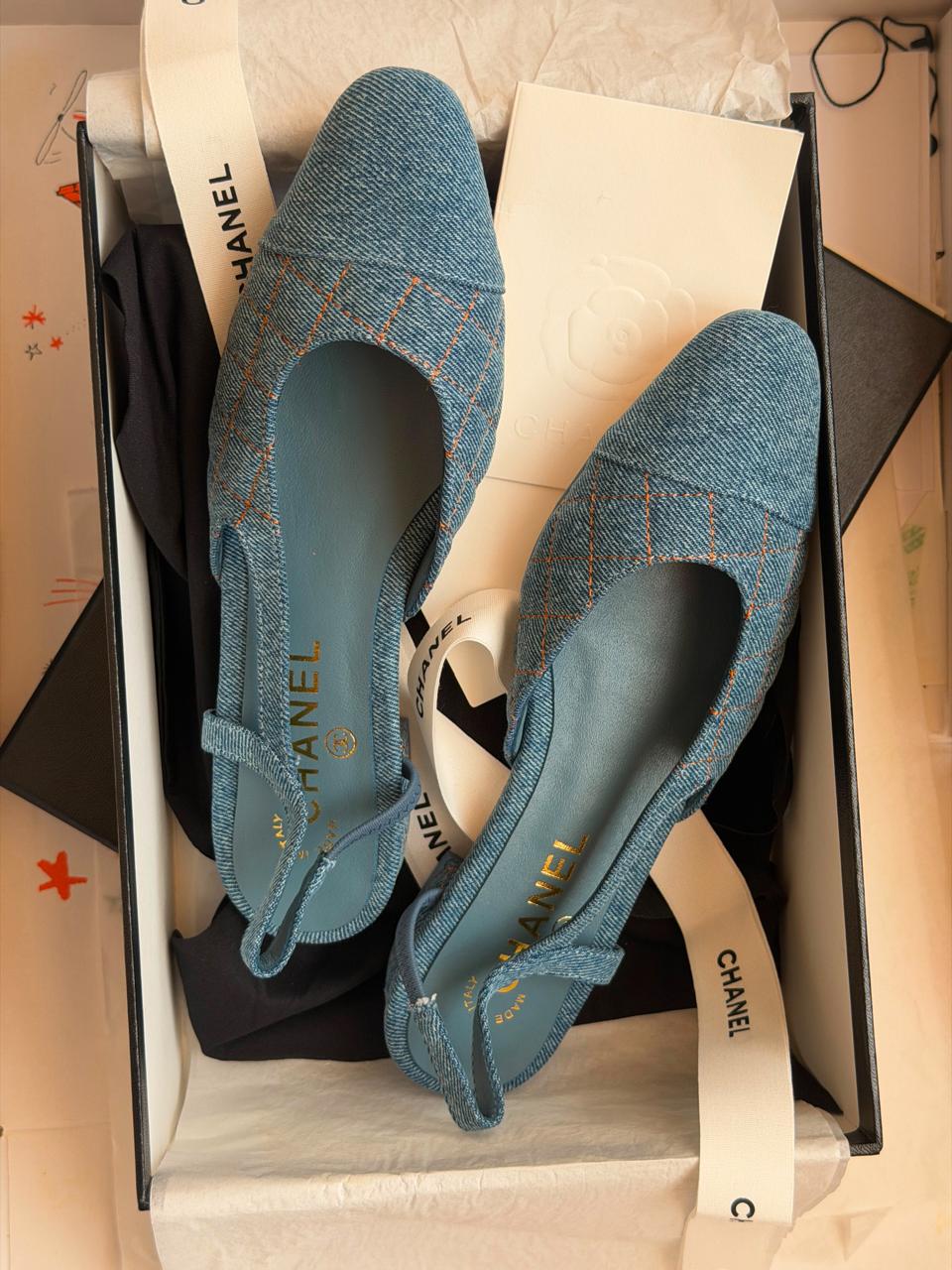 Chanel heels & low heels & chanel ballerina - denim