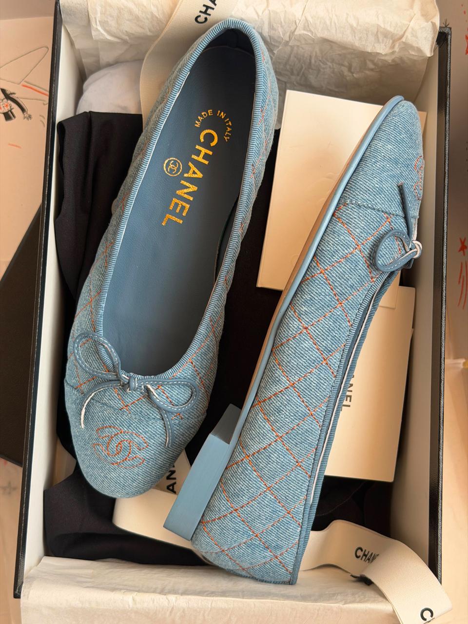 Chanel heels & low heels & chanel ballerina - denim