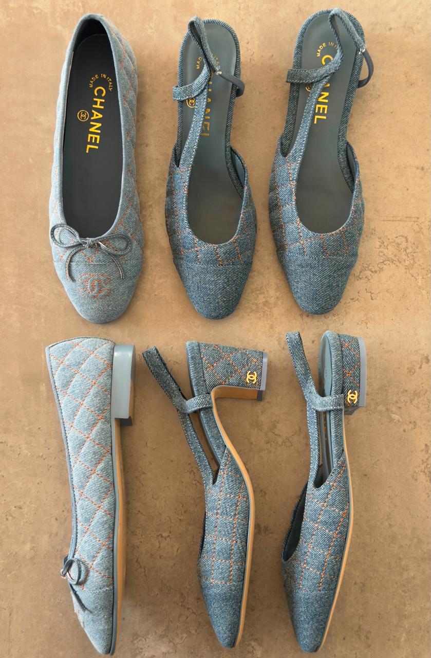 Chanel heels & low heels & chanel ballerina - denim