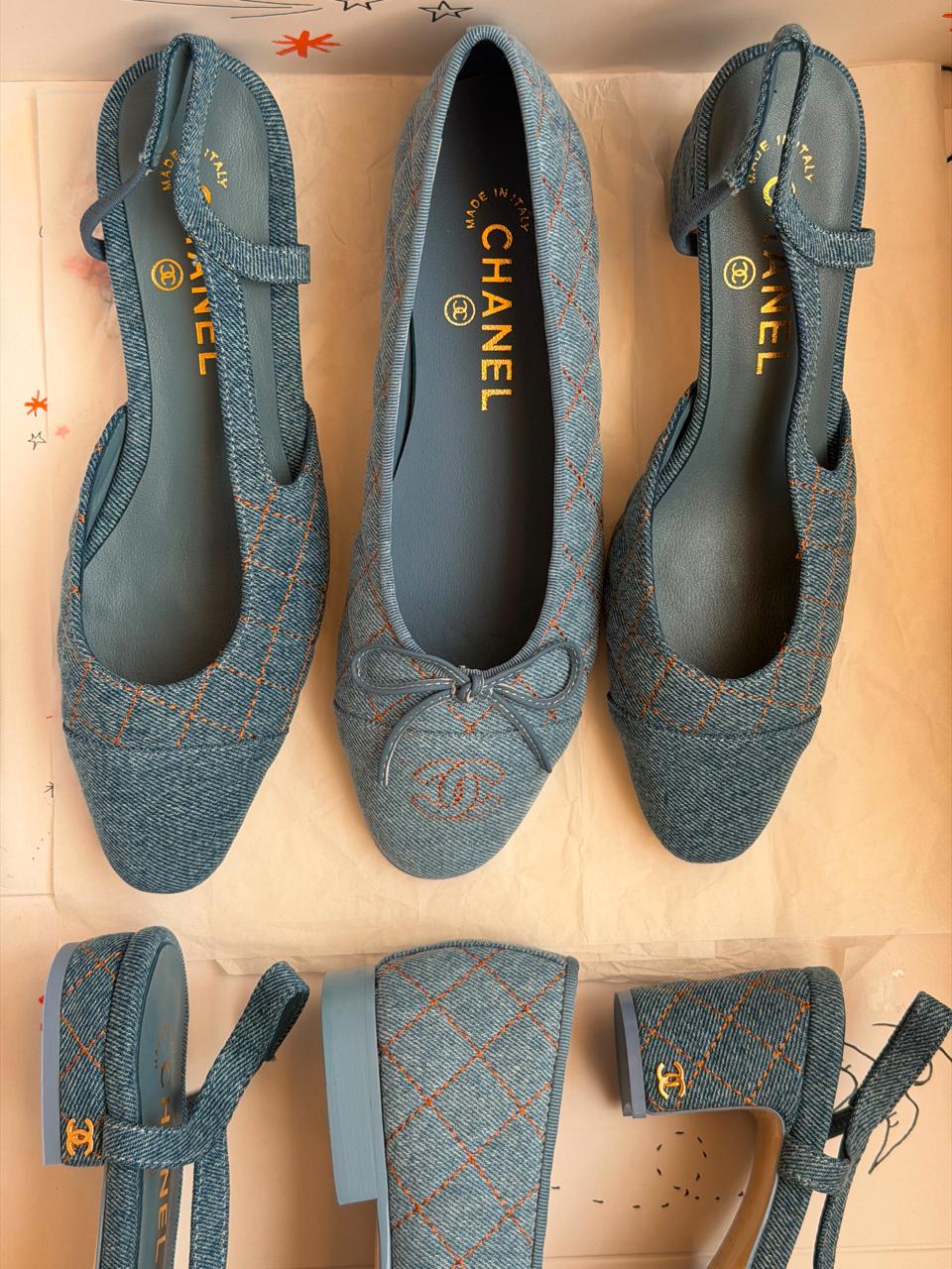 Chanel heels & low heels & chanel ballerina - denim
