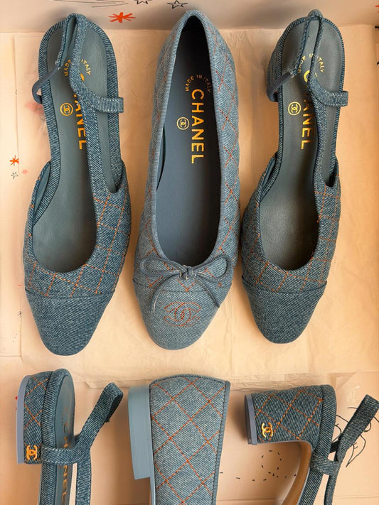Chanel heels & low heels & chanel ballerina - denim