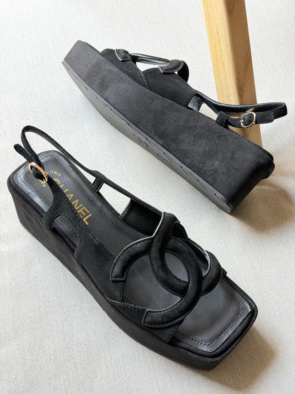 chanel sandals heels - wedges