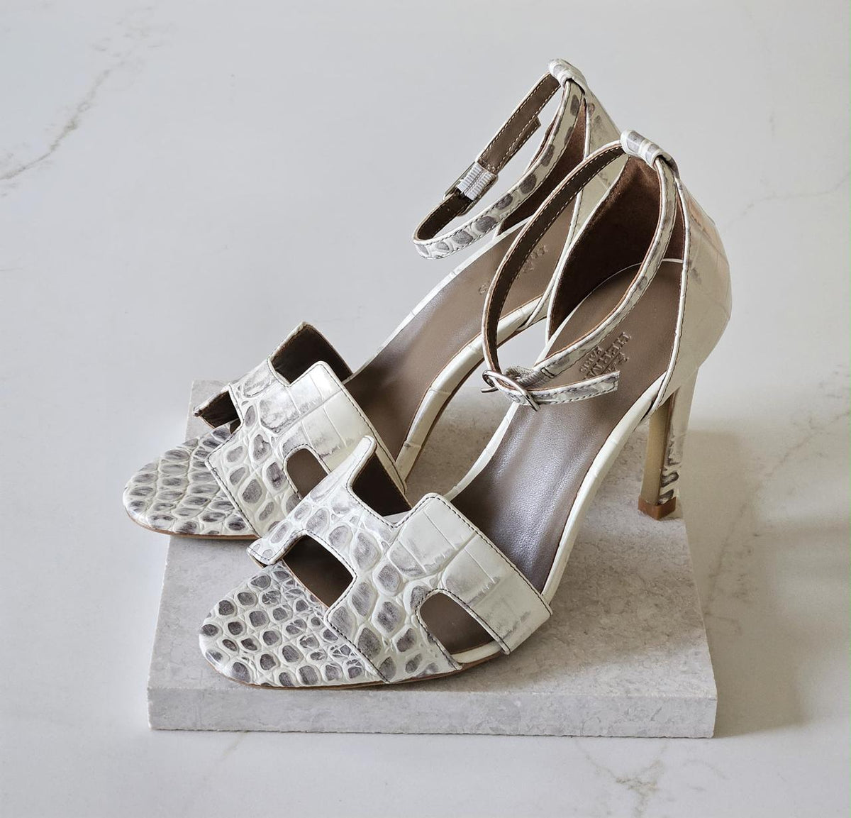 Hermes sandals heels - crocodile