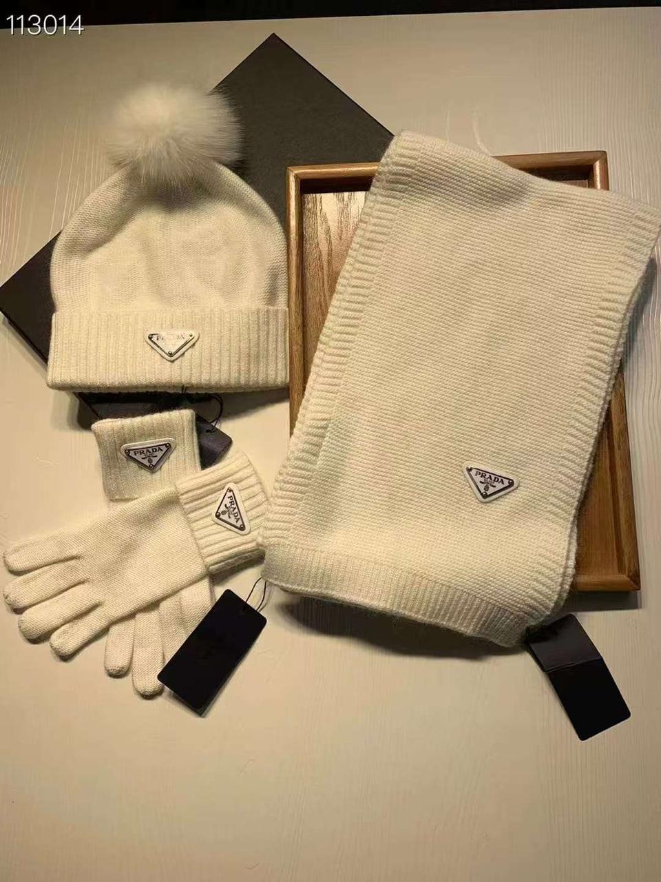 Prada scarf & hat & gloves