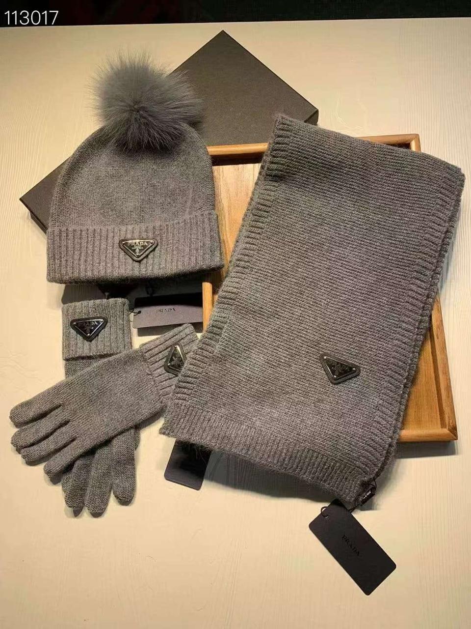 Prada scarf & hat & gloves