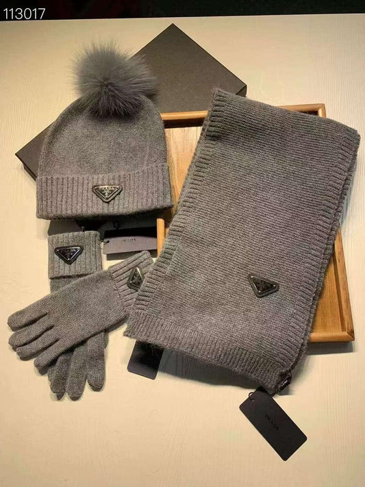 Prada scarf & hat & gloves