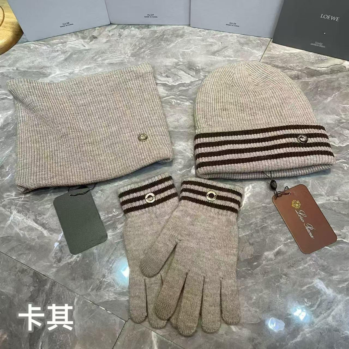 Loro piana scarf & hat & gloves
