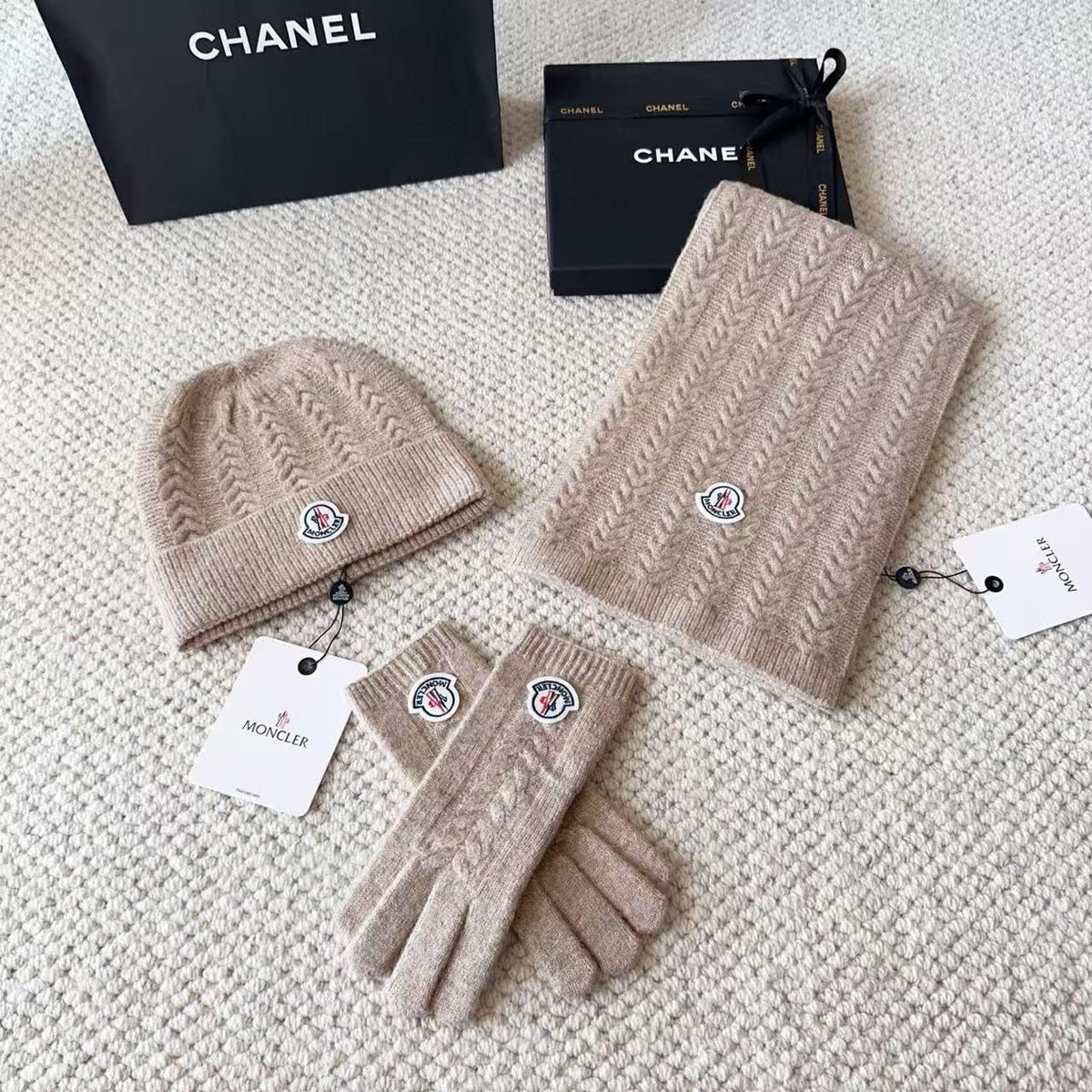 Moncler scarf & hat & gloves