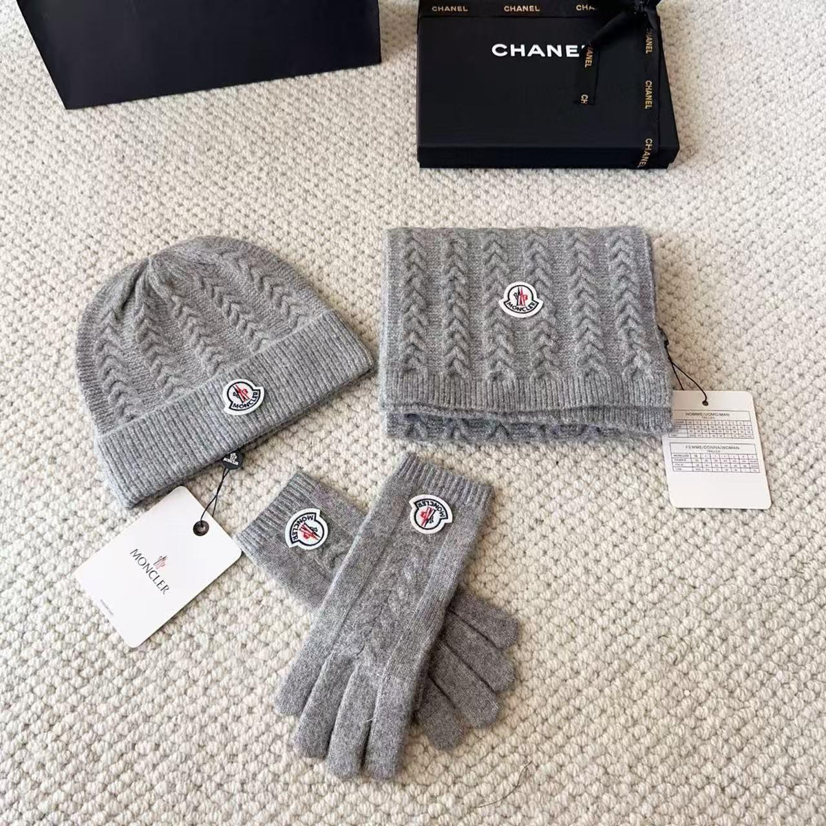 Moncler scarf & hat & gloves