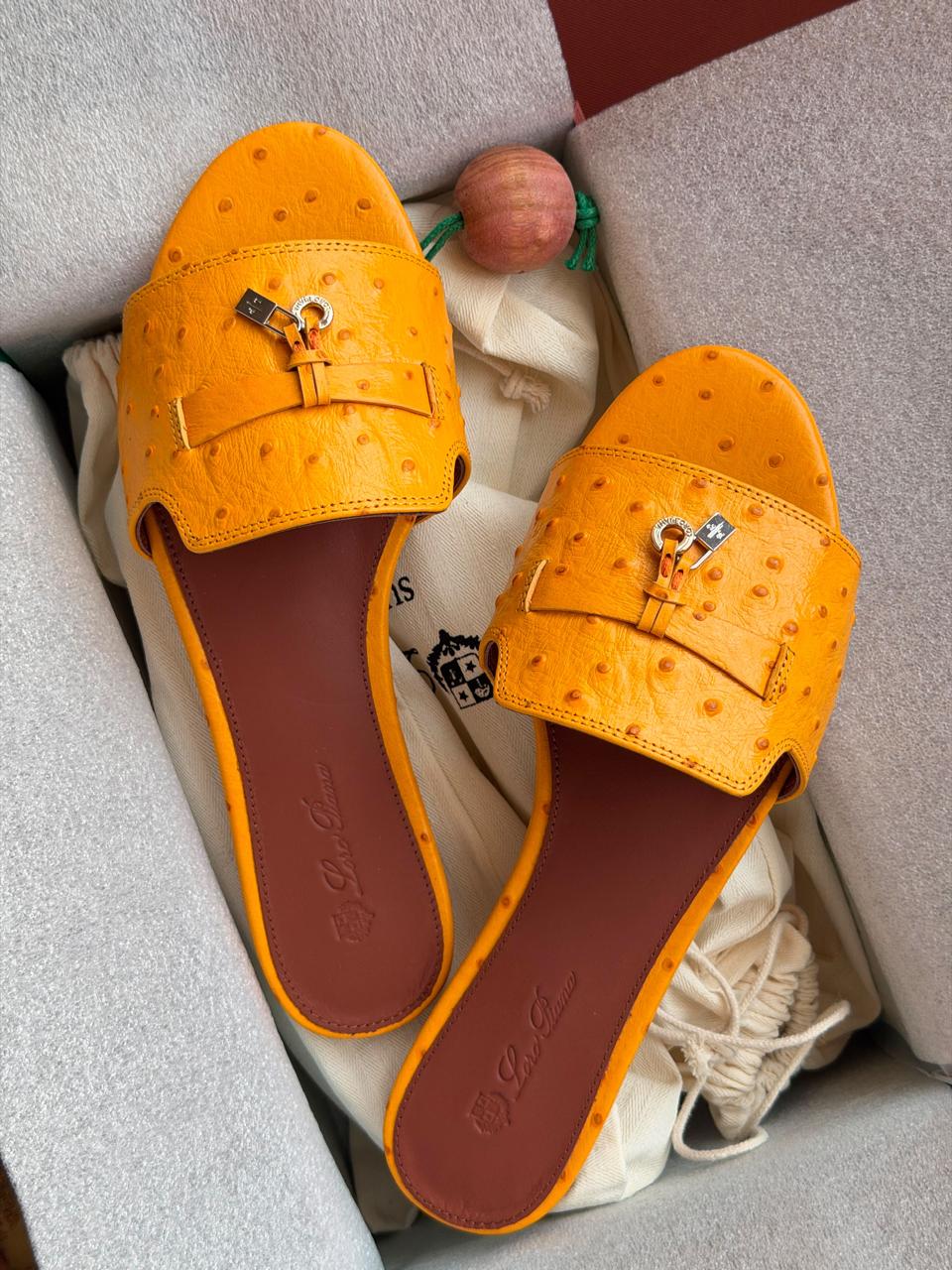 Loro piana slippers - ostrich leather