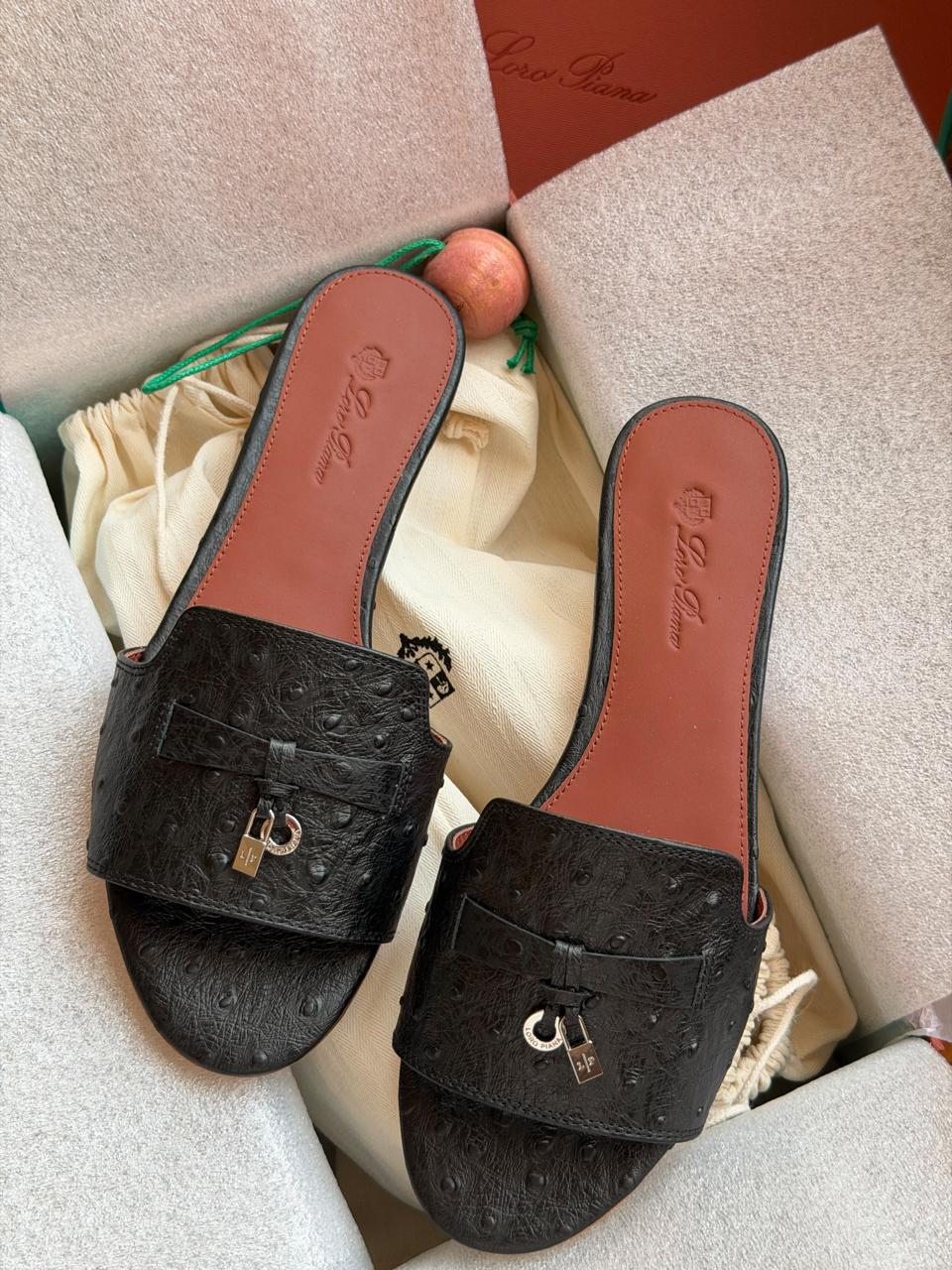 Loro piana slippers - ostrich leather