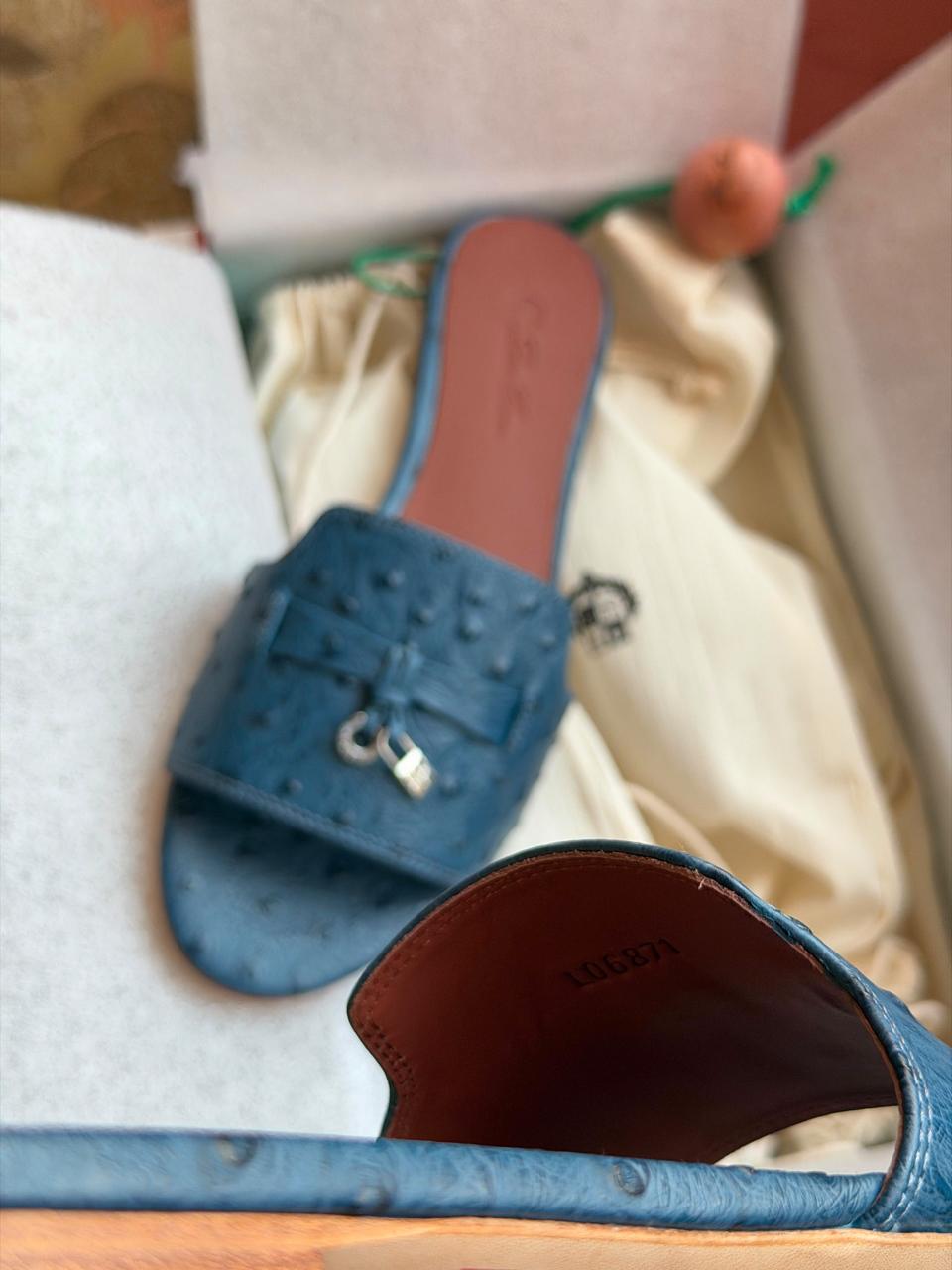 Loro piana slippers - ostrich leather