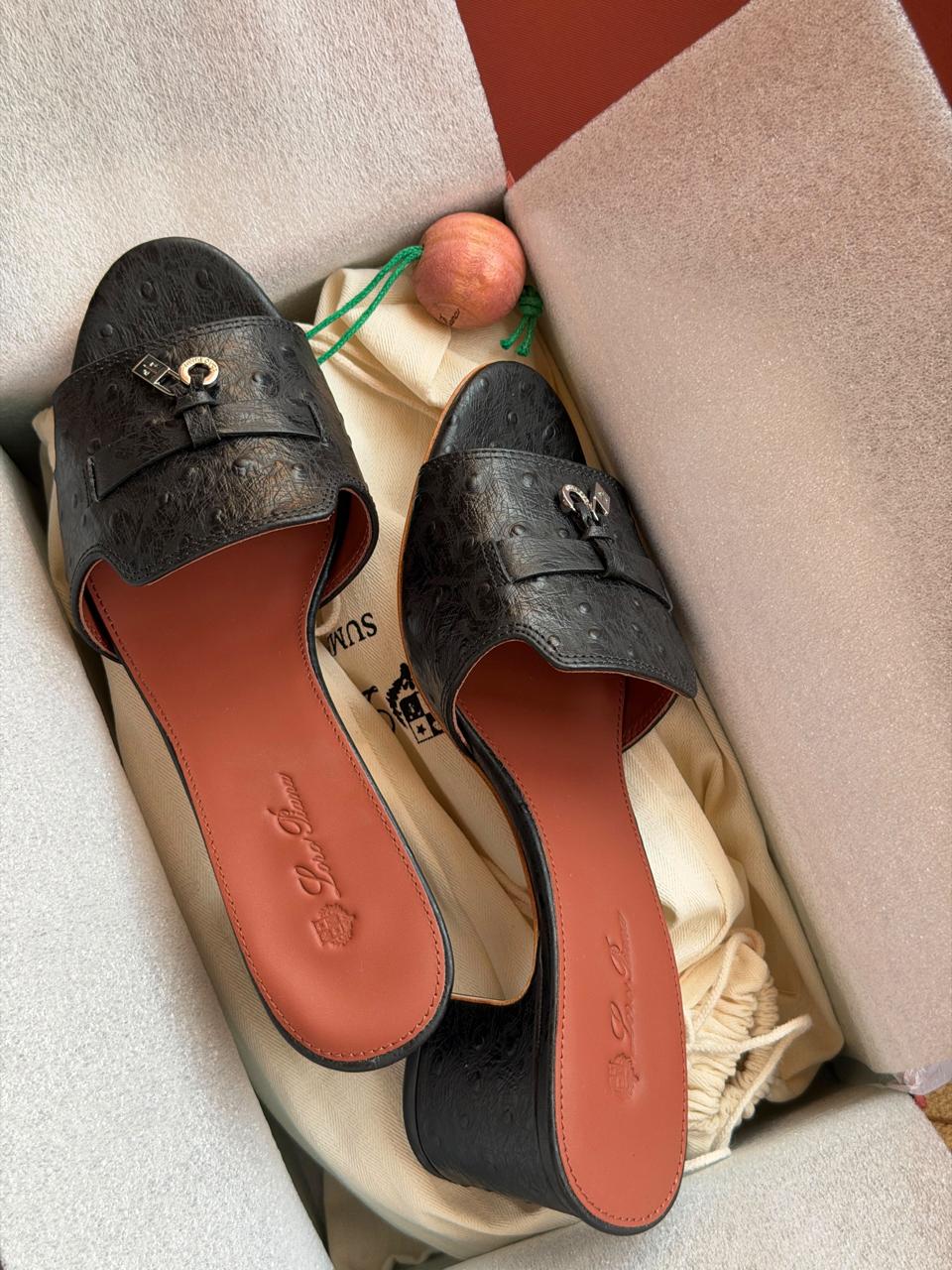 Loro piana slippers - ostrich leather