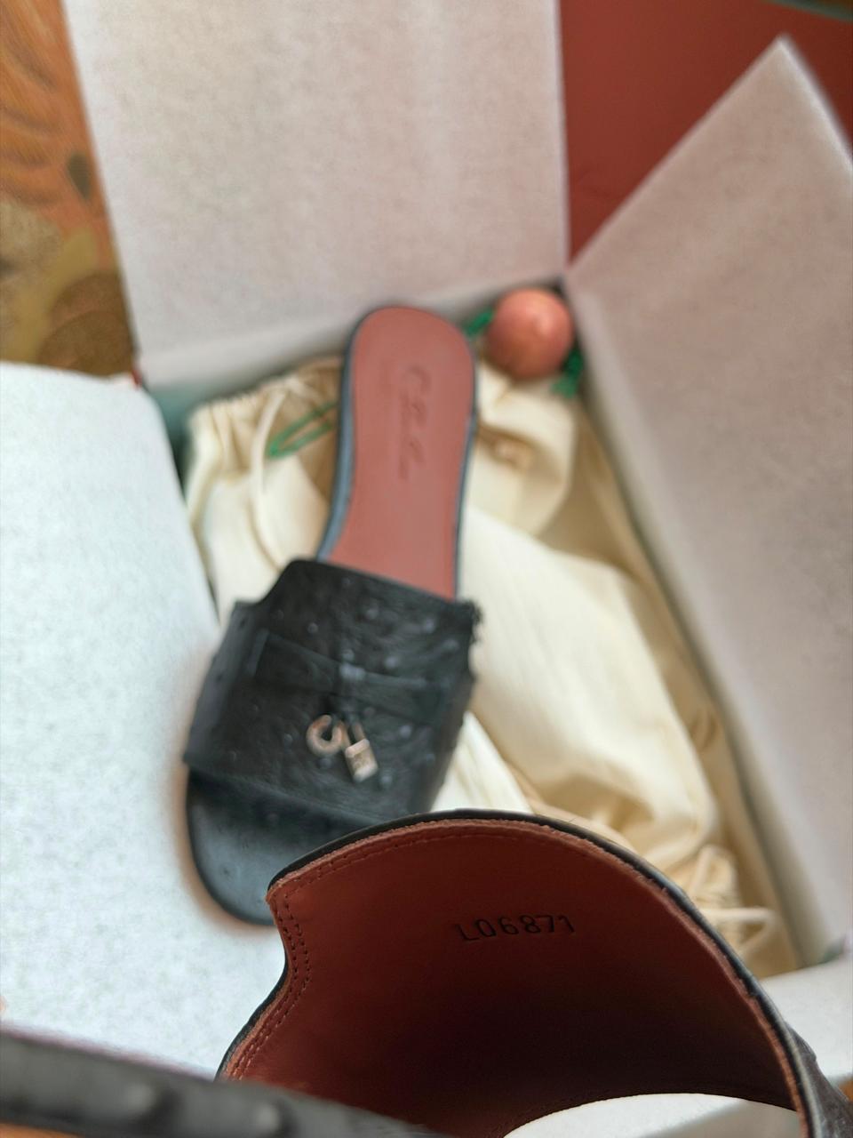 Loro piana slippers - ostrich leather