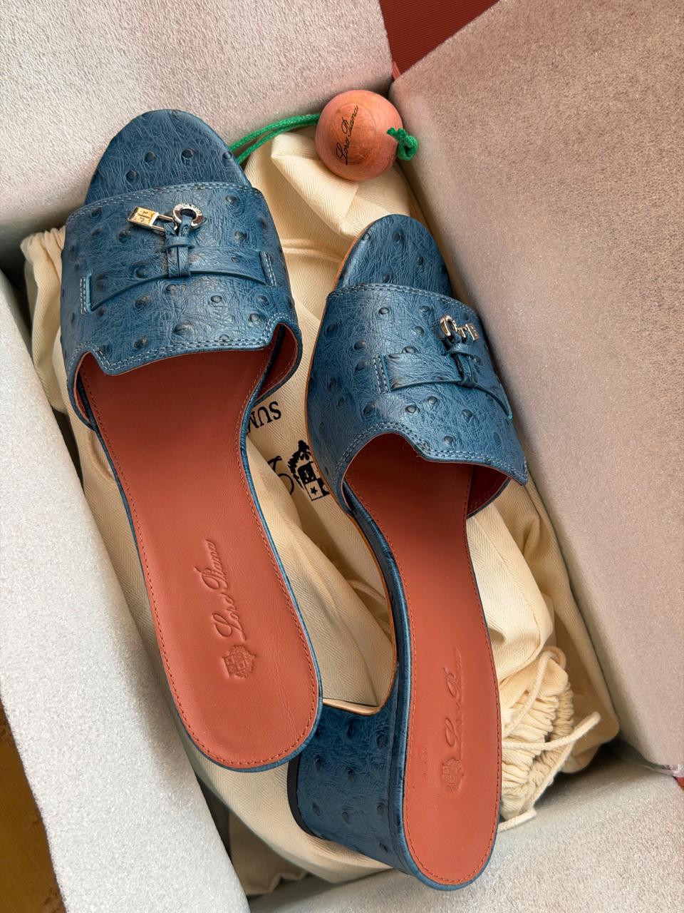 Loro piana slippers - ostrich leather