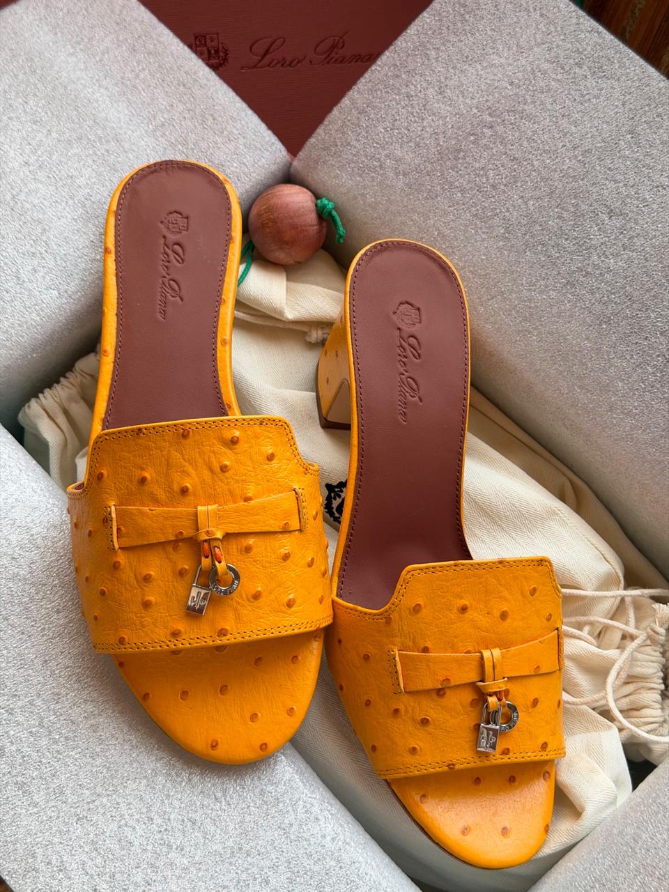 Loro piana slippers - ostrich leather