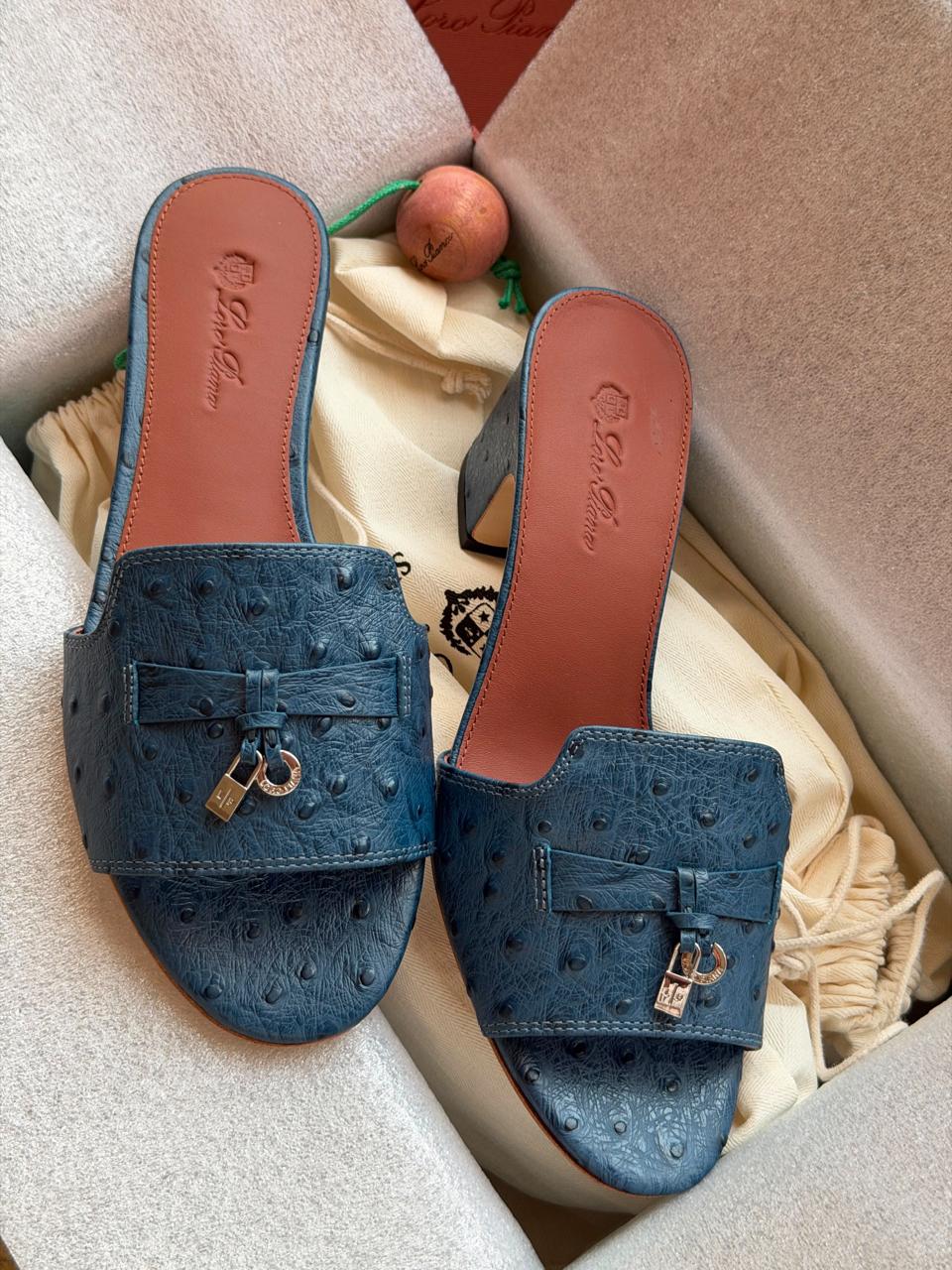 Loro piana slippers - ostrich leather