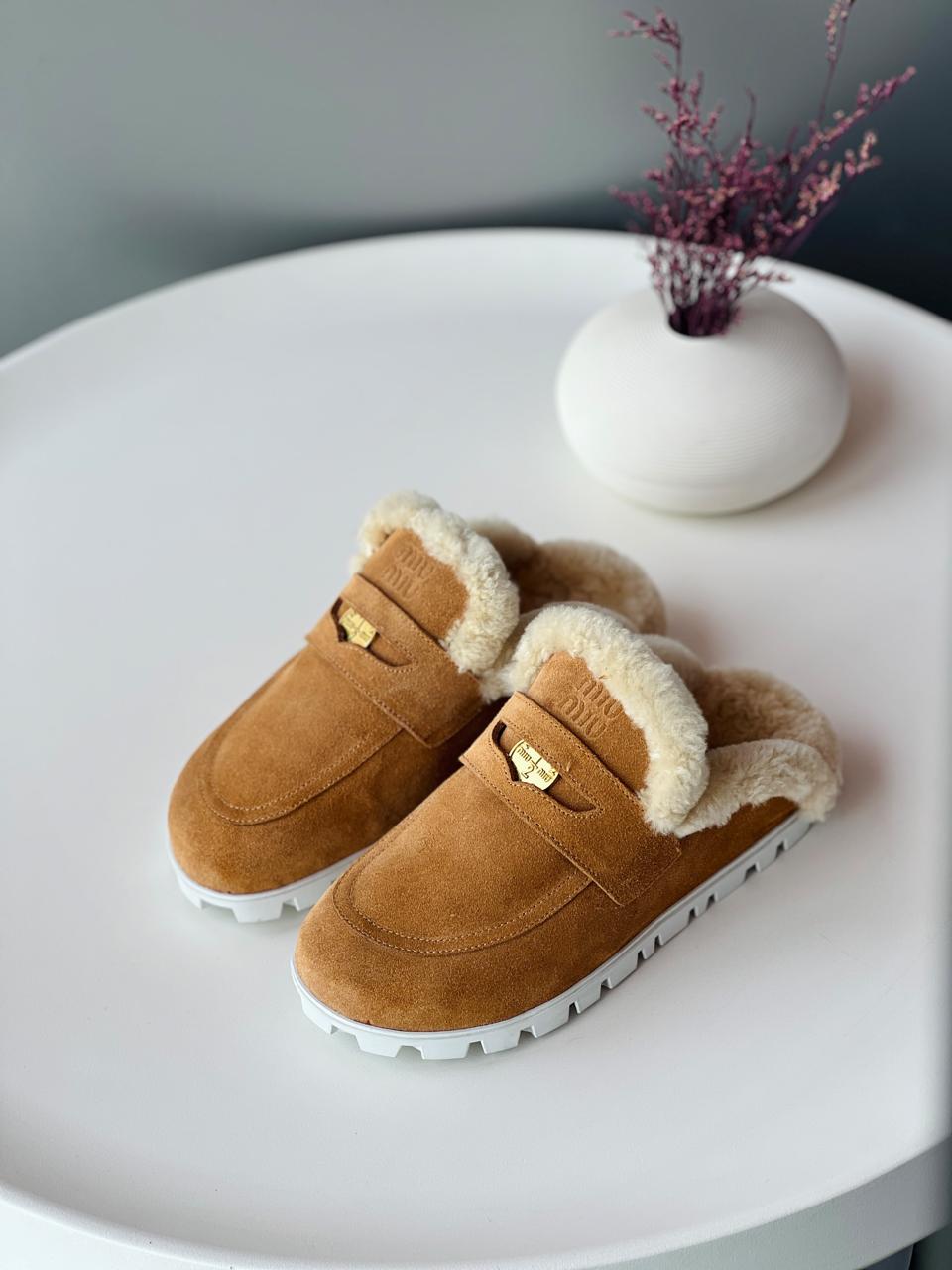 Miu Miu mules with fur