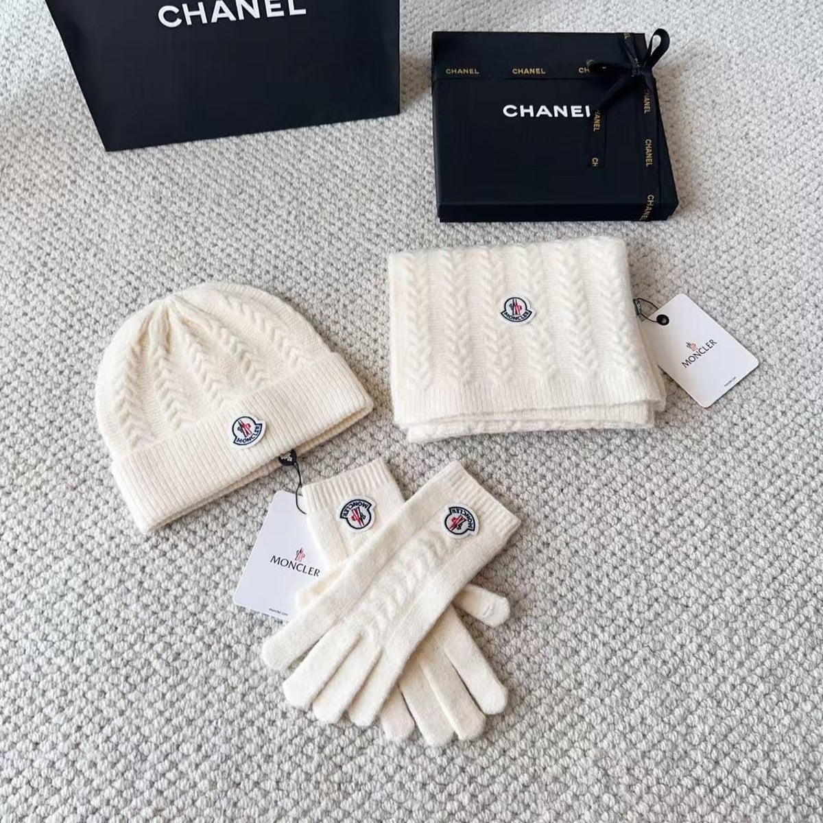 Moncler scarf & hat & gloves