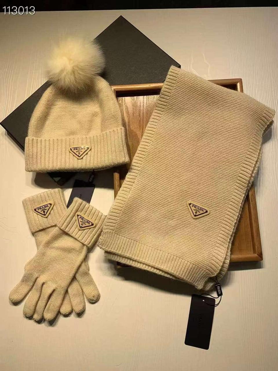 Prada scarf & hat & gloves