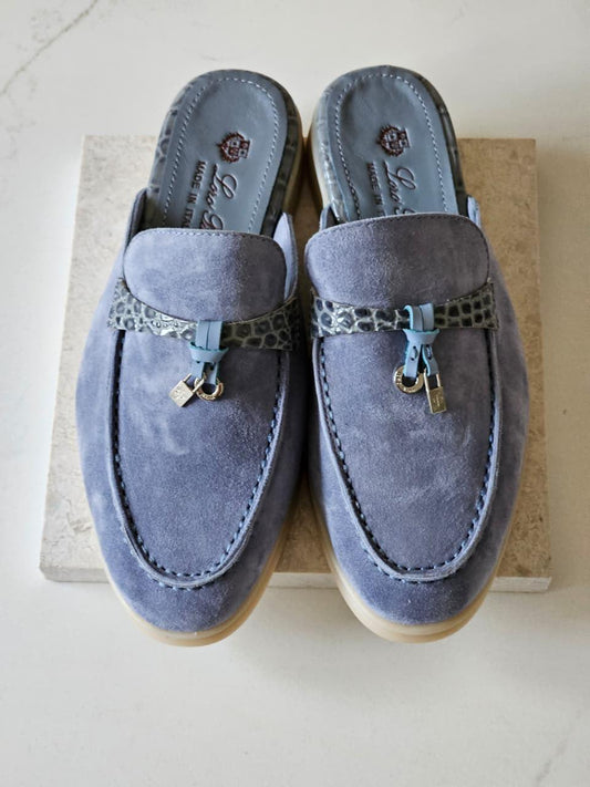 Loro piana mules with crocodile leather