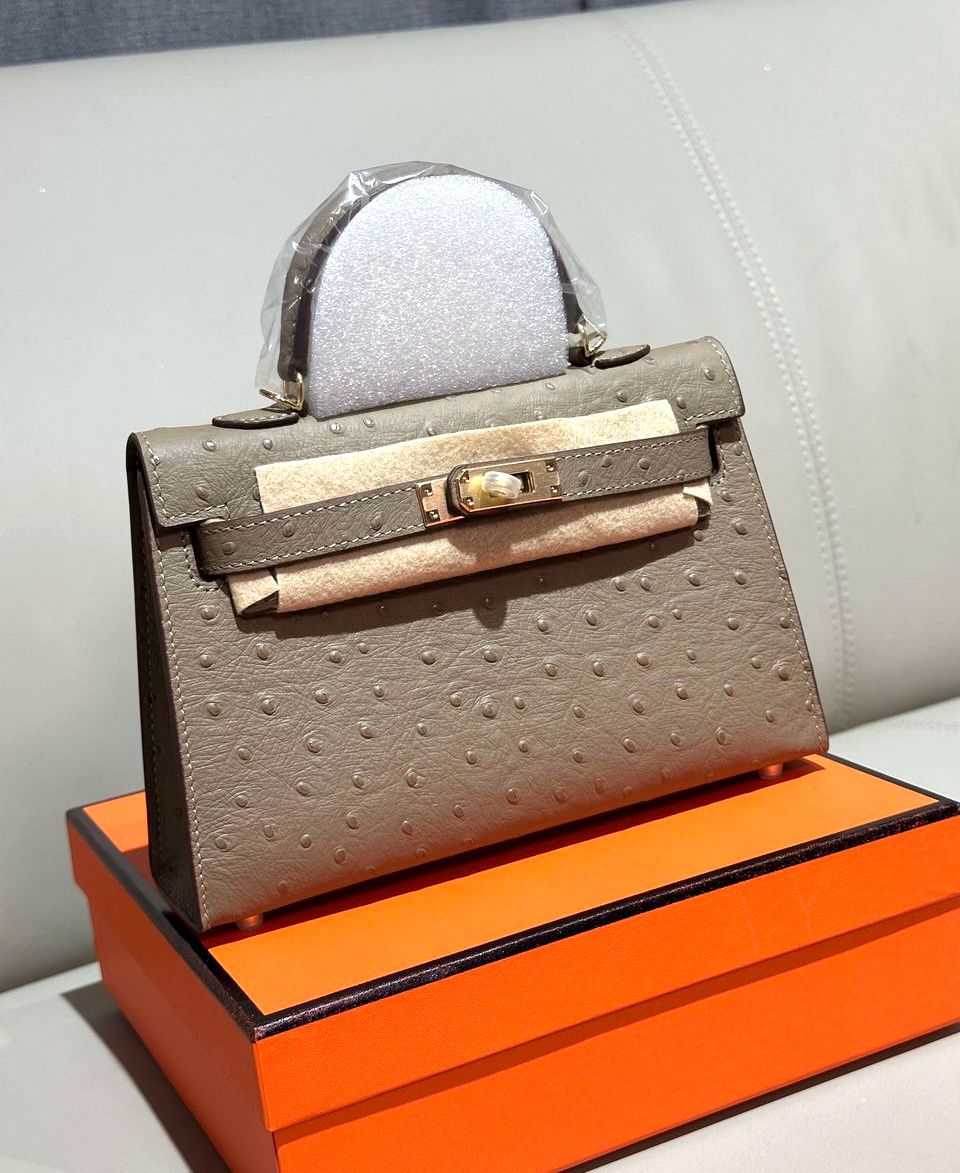 Hermes bag ostrich leather